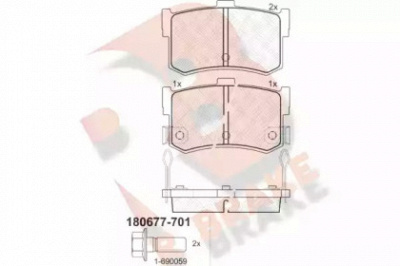 R BRAKE rb0677701 -  Комплект тормозных колодок, дисковый тормоз
